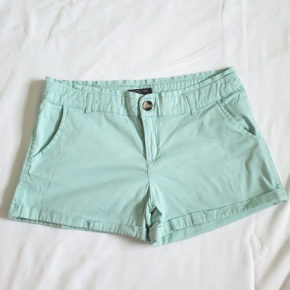 Cotton On Mint Green Shorts in Regular Fit